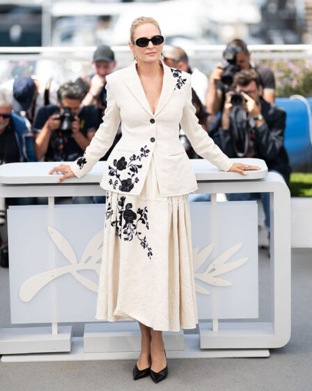 Uma Thurman Wore Erdem To The 'Oh, Canada' Cannes Film Festival Photocall