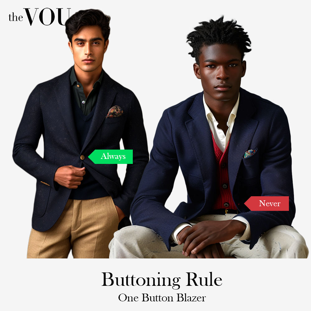 One button blazer buttoning rules