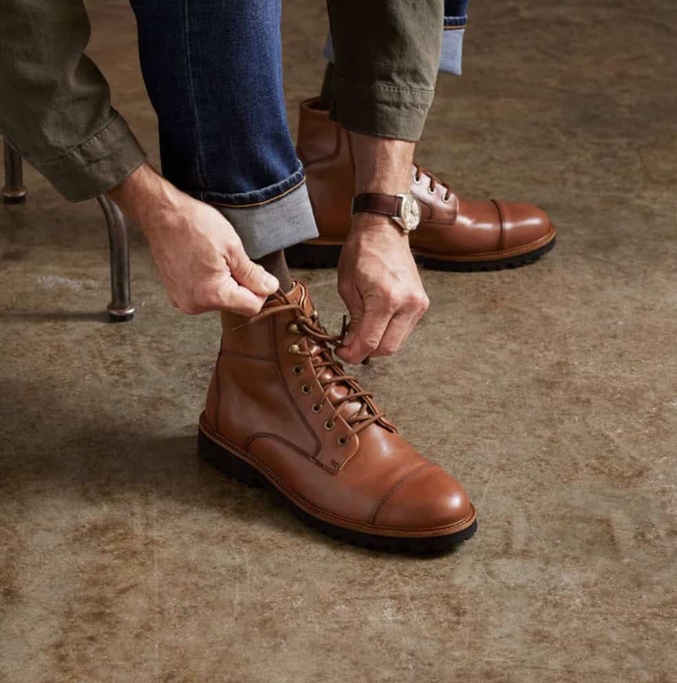 Model wearing Samuel Hubbard Uptown Maverick boots