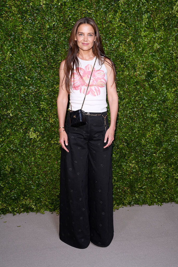 Katie Holmes, wearing CHANEL, attends the CHANEL Tribeca Festival Women's Lunch to celebrate the THROUGH HER LENS Program