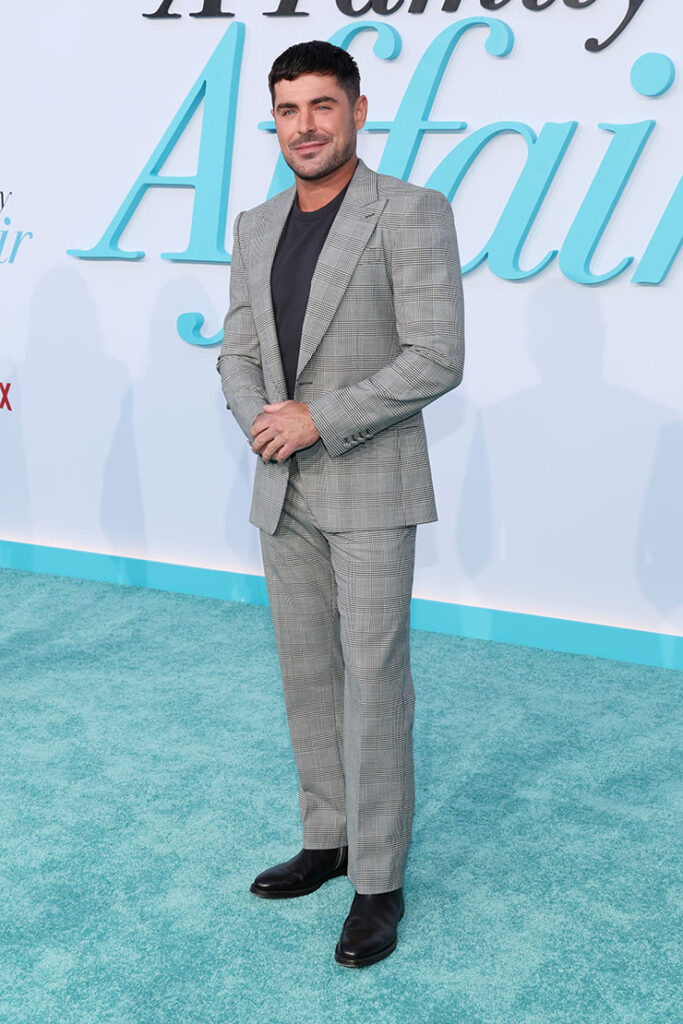 Zac Efron attends the Los Angeles premiere of Netflix's "A Family Affair"