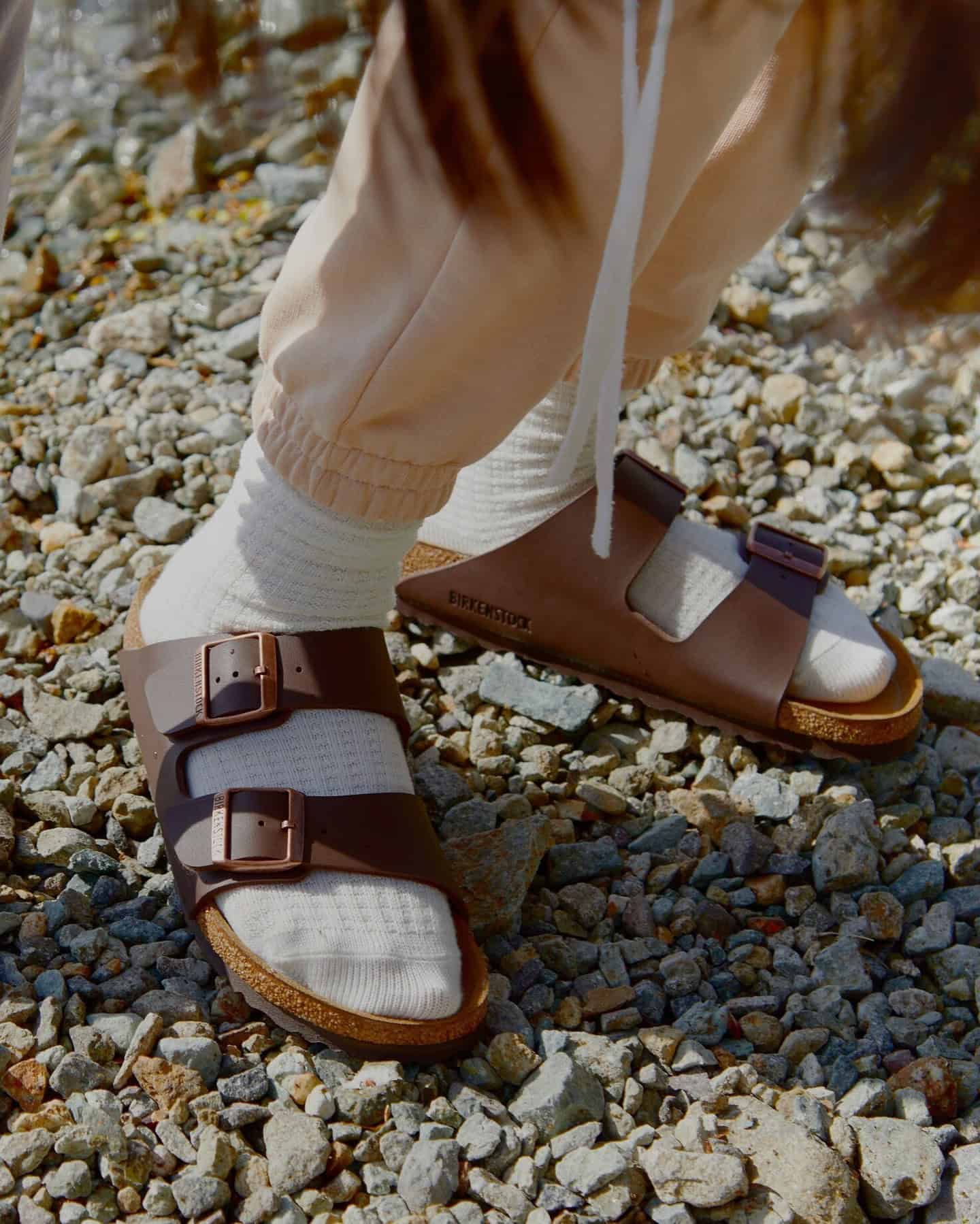 wearing a pair of arizona sandals by birkenstock