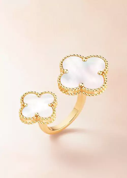 can cleef and arpels magic alhambra between the finger ring with inlay