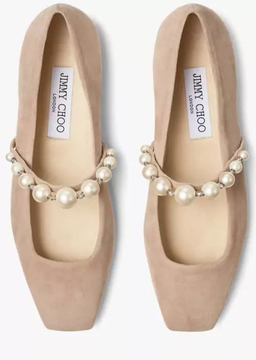 Ade Flat Ballet Shoes jimmy choo i love pearls edit
