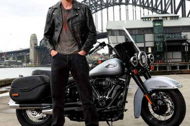 Austin Butler Rocks A Vintage Harley Davidson Jacket For 'The Bikeriders' Sydney Press Conference