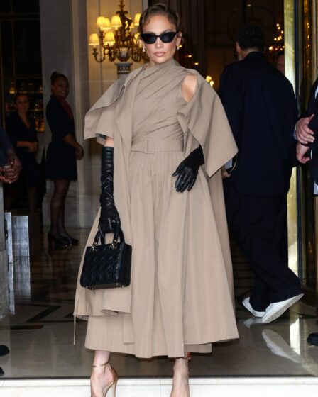 Image may contain Jennifer Lopez Person Clothing Glove Footwear High Heel Shoe Accessories Bag Handbag and Adult