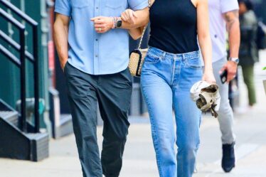 New York NY  EXCLUSIVE  Loving Couple Blake Lively and Ryan Reynolds walk arminarm while out for a morning stroll in...