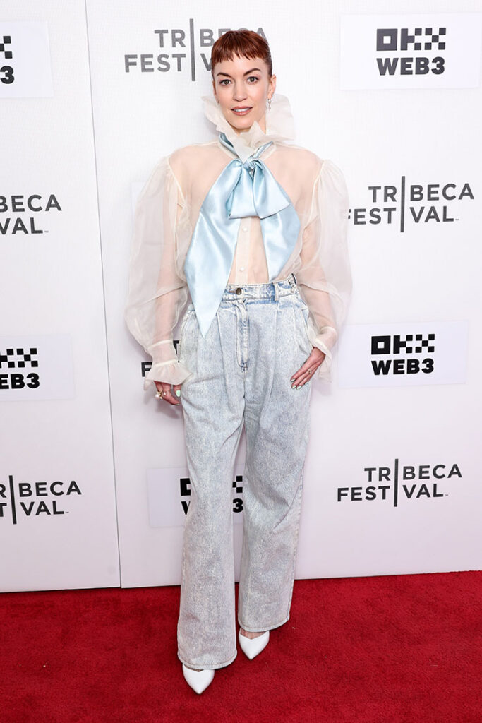 Britt Lower Wore Tanner Fletcher To ‘The Shallow Tale of A Writer Who Decided To Write About A Serial Killer’ Tribeca Festival Premiere