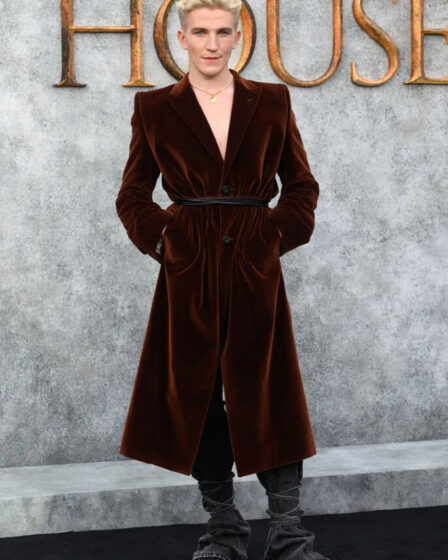 Ewan Mitchell attends the 'House Of The Dragon' London Premiere.