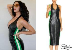 Katy Perry: Leather Midi Dress