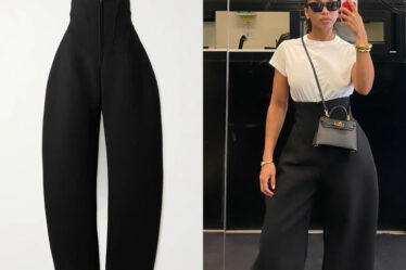 Lori Harvey's Alaïa Stretch-Wool Tapered Pants