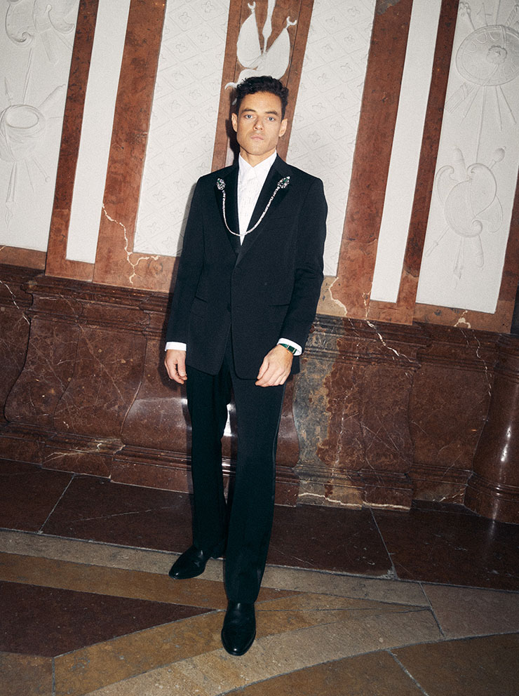 Rami Malek Wore Lanvin To The Cartier ‘Nature Sauvage’ High Jewelry Gala