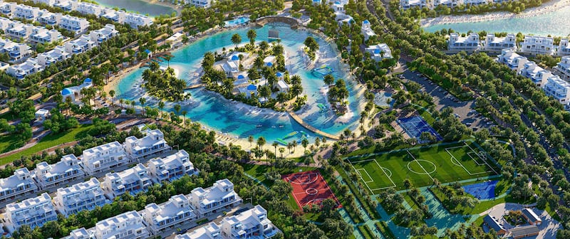 A rendering of the Damac Lagoons master plan; one of the many upscale residential developments and communities that are expanding the periphery of Dubai.