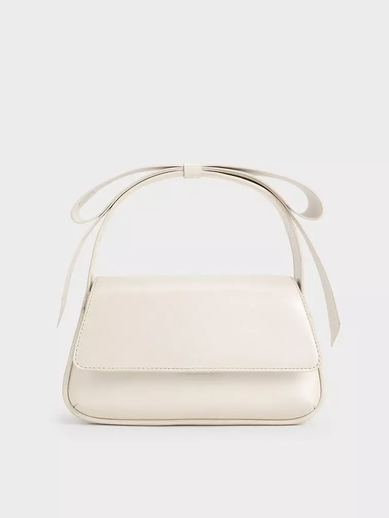 Charles Keith Leather Bow Top Handle Bag