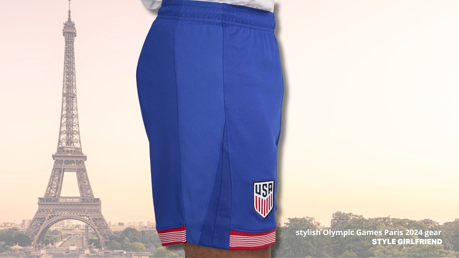 closeup of nike usmnt soccer shorts from the side