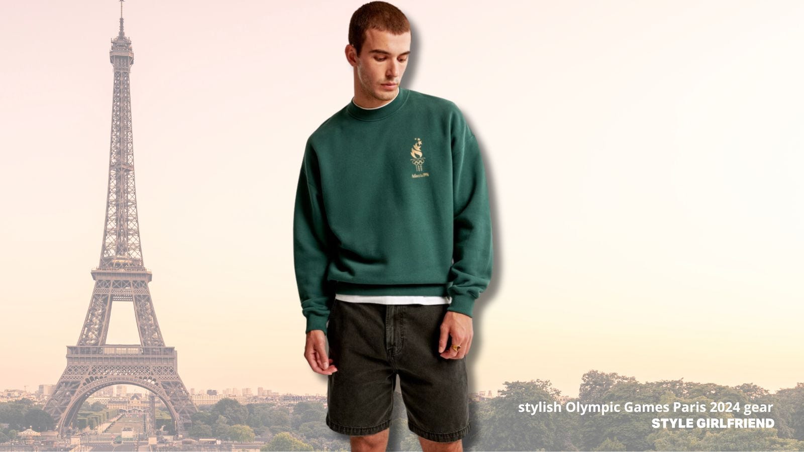 man wearing a green sweatshirt with Olympics Atlanta logo