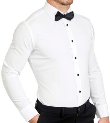 State & Liberty Solid White Tuxedo Shirt