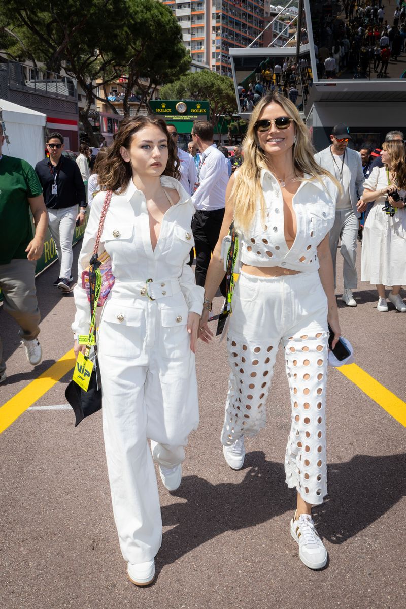 Heidi And Leni Klum attend the Monaco GP at Montecarlo, Formula 1 World Championship 2024, on May 26, 2024.