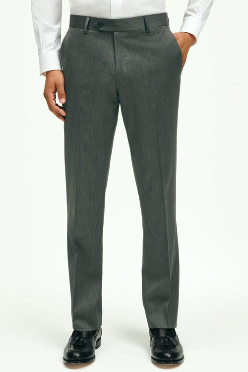 Brookes Brothers Wool Herringbone Dress Pants