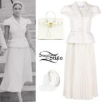 Olivia Culpo: White Dress and Bag - Fashnfly