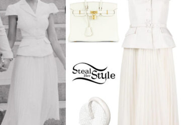 Olivia Culpo: White Dress and Bag