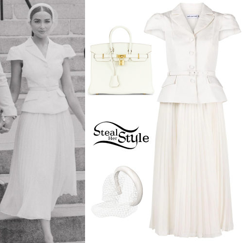 Olivia Culpo: White Dress and Bag