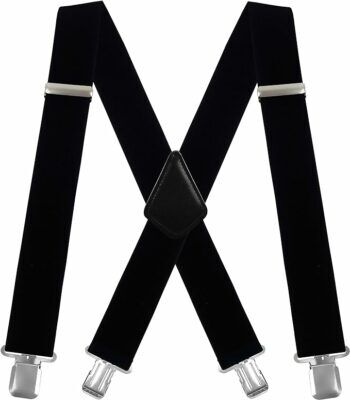 Moulen Men’s X-Back 2 Inches Wide Heavy Duty Clips Adjustable Suspenders