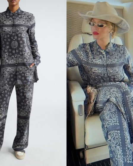 Beyonce's Golden Goose Paisley Print Pajama Shirt & Pants