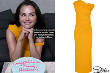 Selena Gomez: Yellow Midi Dress