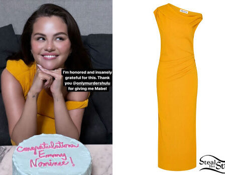 Selena Gomez: Yellow Midi Dress