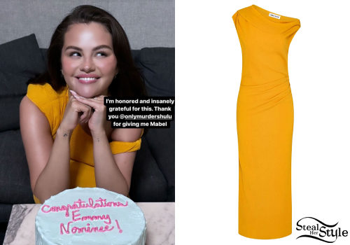 Selena Gomez: Yellow Midi Dress