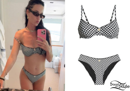 Katy Perry: Black Gingham Bikini