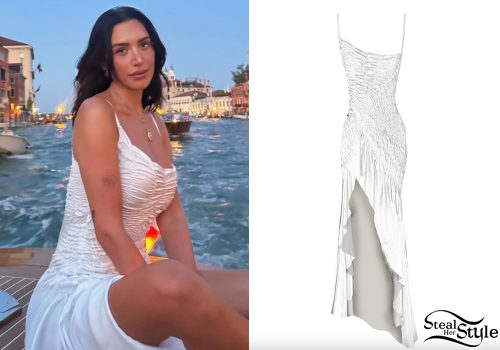 Anastasia Karanikolaou: White Shirred Dress