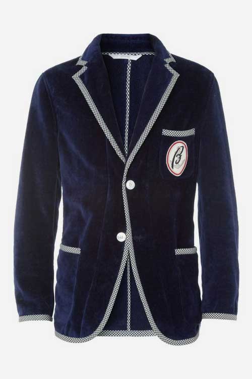 Vintage terry cloth cabana jacket in navy