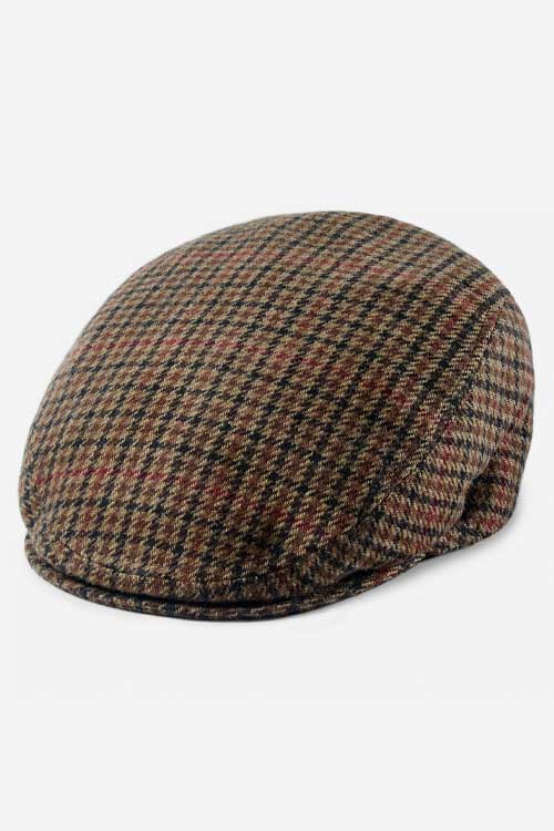 flat cap in brown herringbone wool vintge style