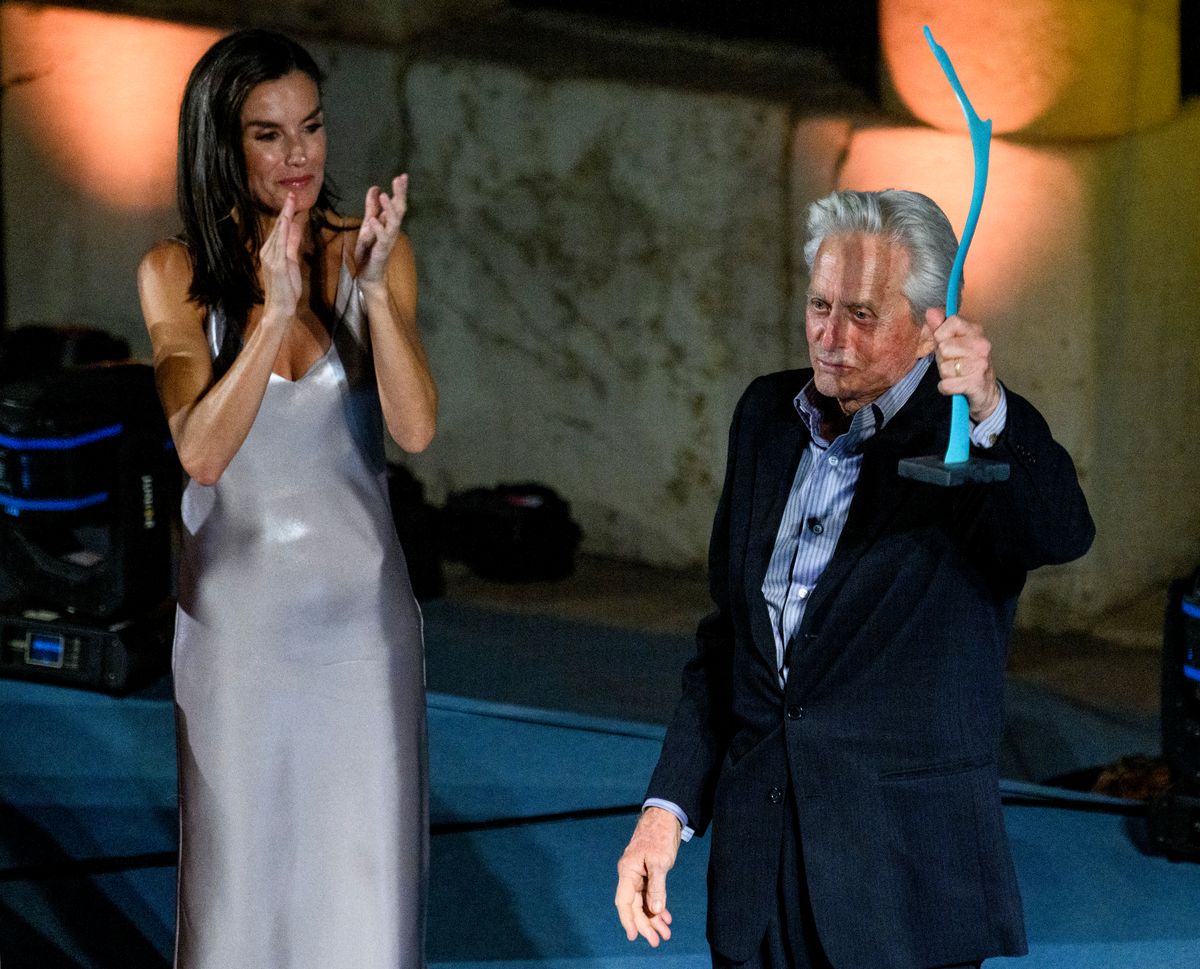 Actor Michael Douglas received the Master of Cinema Award from Queen Letizia