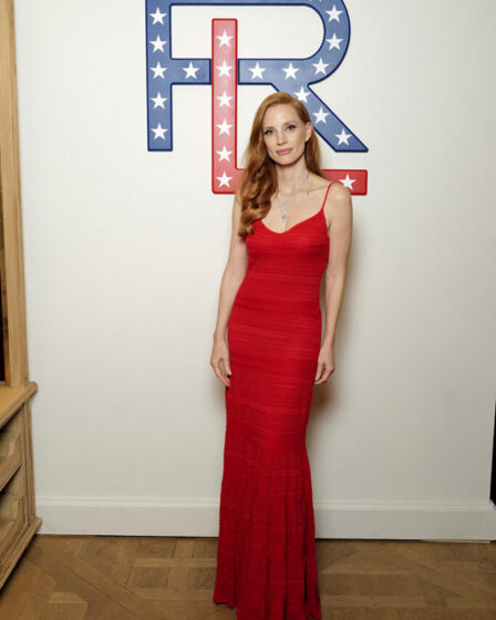 Jessica Chastain attends the Ralph Lauren Team USA celebration