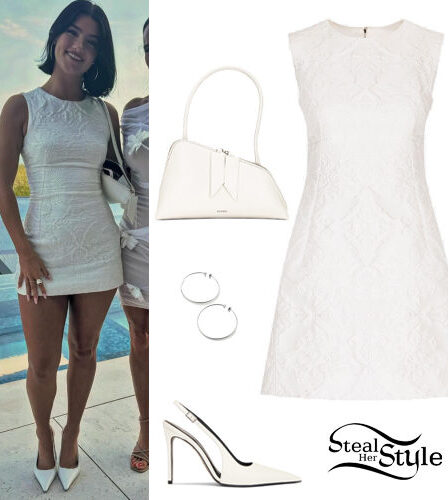 Charli D’Amelio: White Mini Dress and Pumps