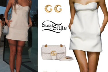 Dixie D’Amelio: White Mini Dress and Platforms