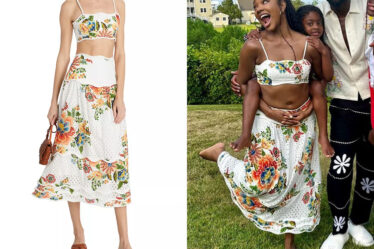 Gabrielle Union's Farm Rio Crop Top & Garden Skirt