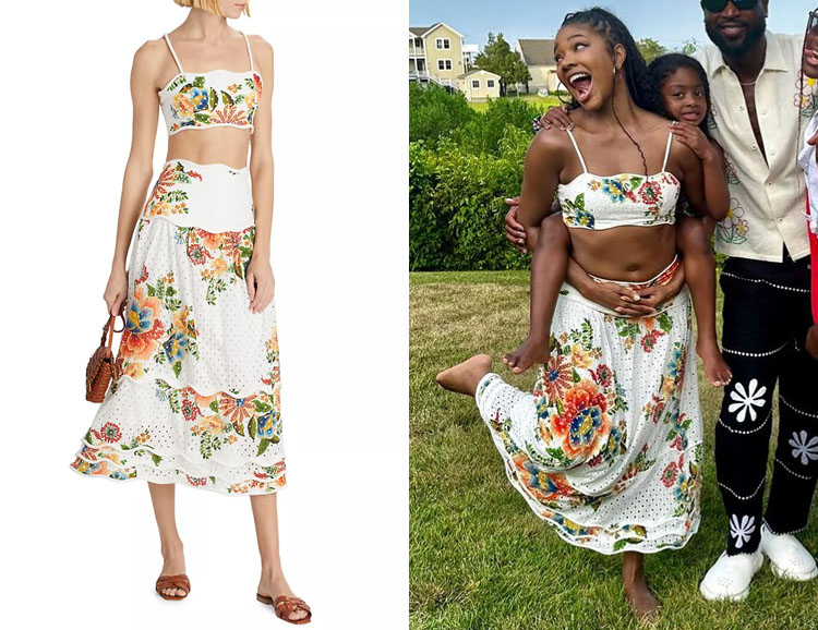 Gabrielle Union's Farm Rio Crop Top & Garden Skirt