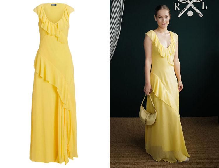 Hannah Dodd's Polo Ralph Lauren Ruffle-Detailing Chiffon Maxi Dress