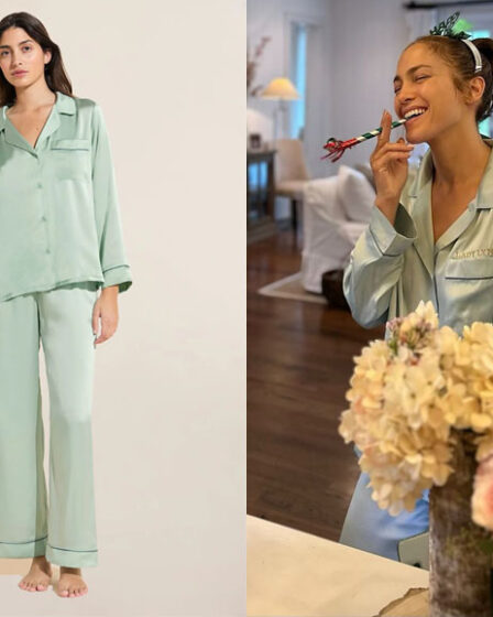 Jennifer Lopez's Eberjey Inez Washable Silk Long PJ Set