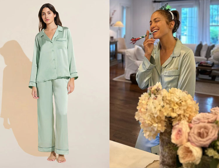 Jennifer Lopez's Eberjey Inez Washable Silk Long PJ Set