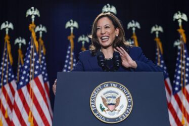 Image may contain Kamala Harris Crowd Person People Electrical Device Microphone Adult Accessories and Jewelry