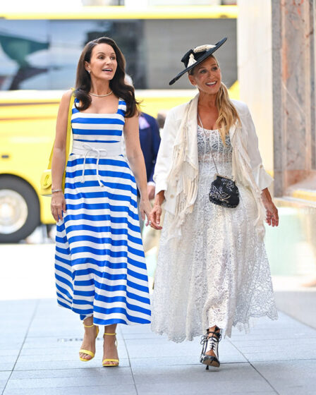 Kristin Davis Wore Emilia Wickstead & Sarah Jessica Parker Wore Simone Rocha On The Set Of ‘And Just Like That…’