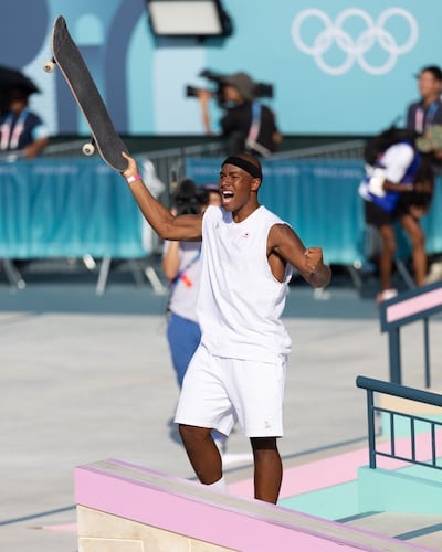 Cordano Russell competing in Canada Skateboard's kit designed by OVO.