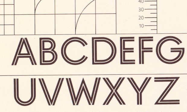 1974 Post Office typeface tracing sheet