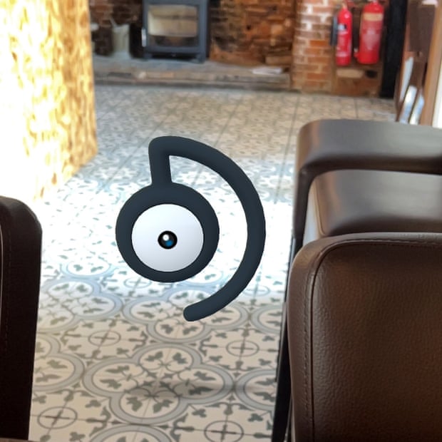 A Pokémon Go screenshot of Unown