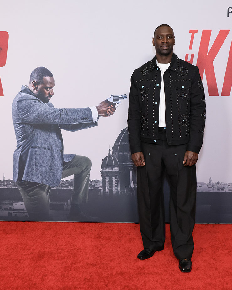 Omar Sy attends the Los Angeles premiere of Peacock's "The Killer"